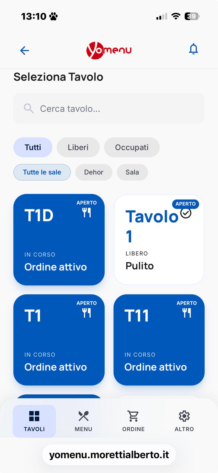 Palmare Cameriere YoMenu — comande digitali da smartphone