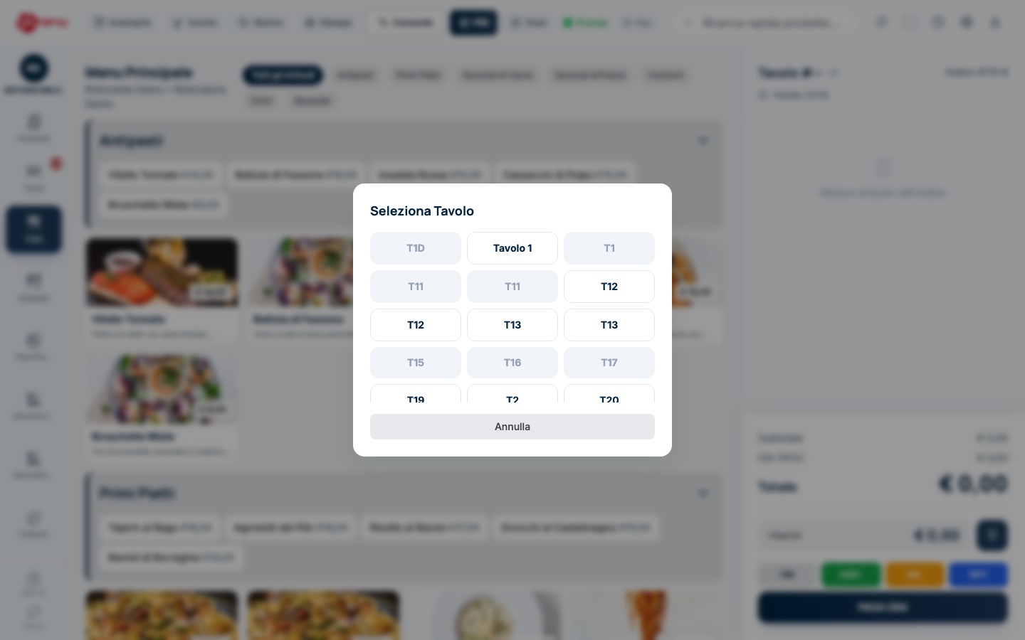 Cassa POS YoMenu — interfaccia touch per gestire ordini e pagamenti